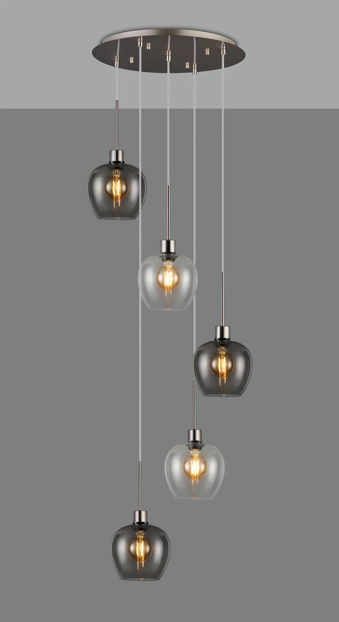 Lori 5 Light Cluster Pendant, Adjustable E27