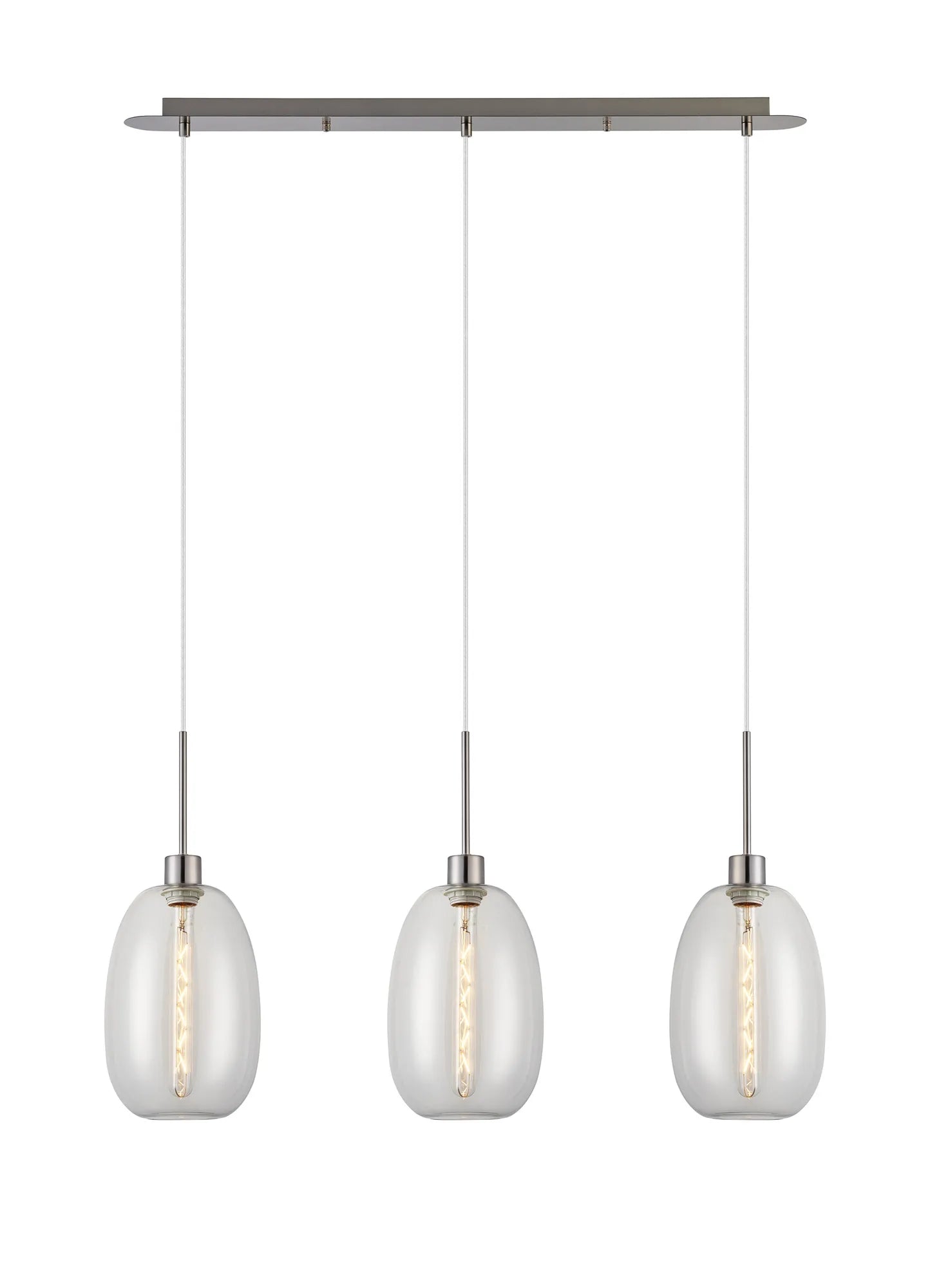 Lori 3Lt Linear Pendant- Satin Nickel w Various Finishes