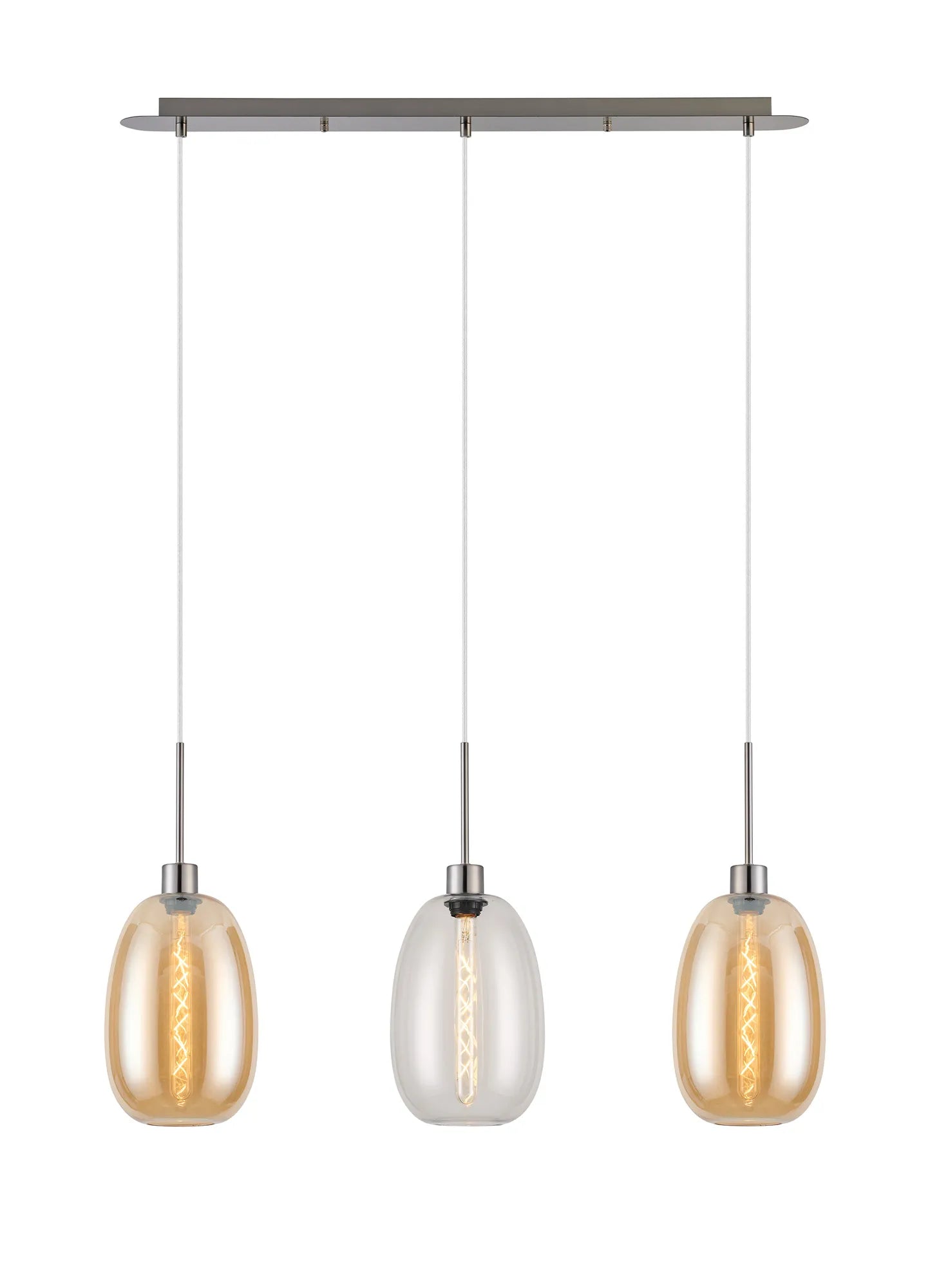 Lori 3Lt Linear Pendant- Satin Nickel w Various Finishes