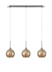 Lori 3Lt Linear Pendant- Satin Nickel w Various Finishes