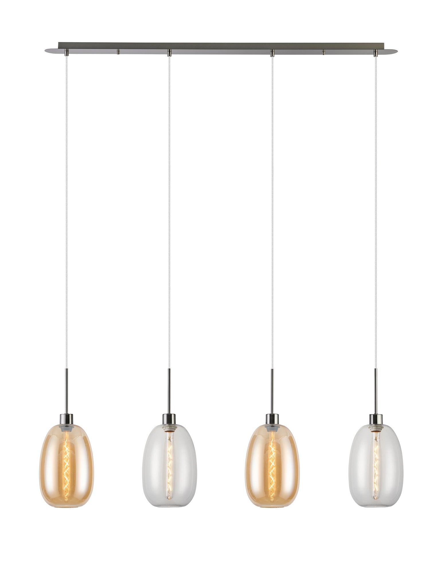 Lori 4Lt Linear Pendant- Satin Nickel w Various Finishes