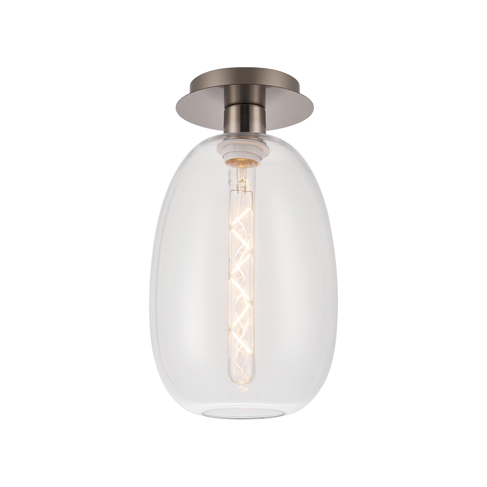 Lori 15cm Round Ceiling Flush Light- Satin Nickel w Various Finishes