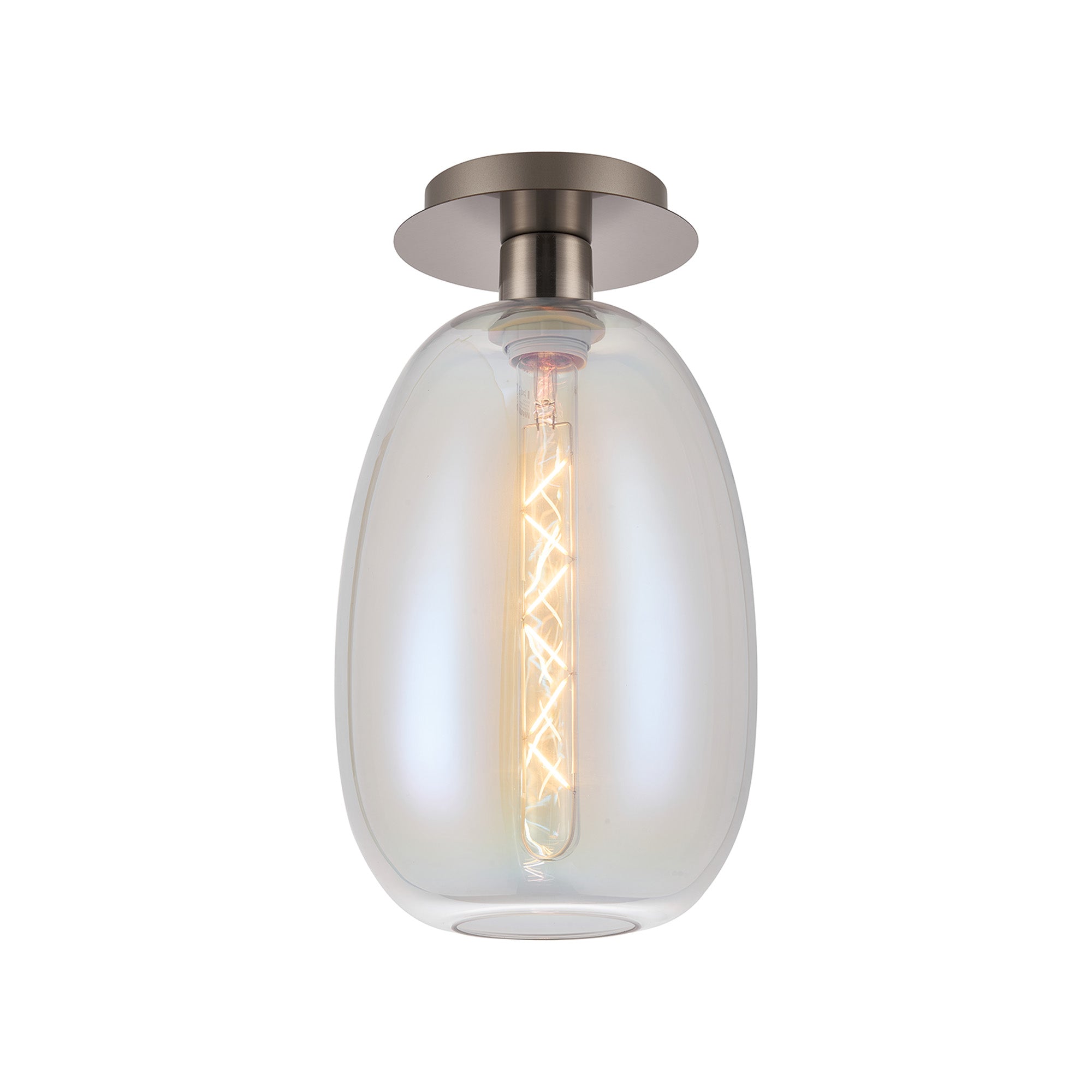 Lori 15cm Round Ceiling Flush Light- Satin Nickel w Various Finishes