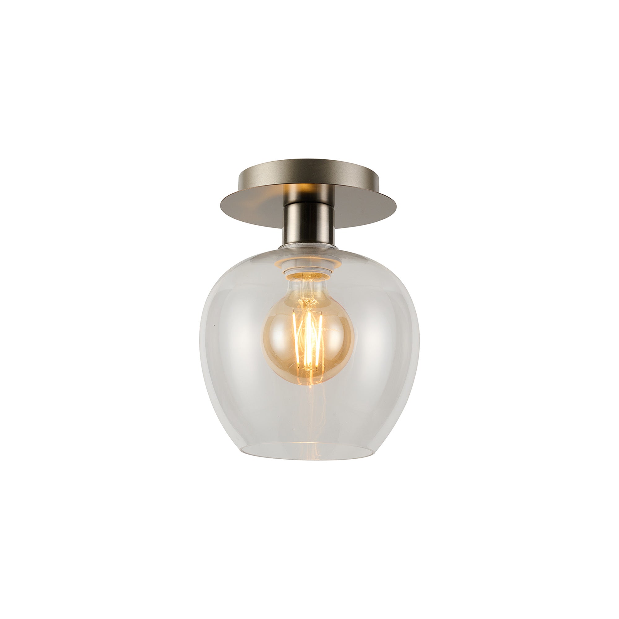 Lori 15cm Round Ceiling Flush Light- Satin Nickel w Various Finishes