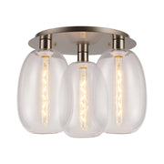 Lori 40cm 3Lt Round Ceiling Flush Light- Satin Nickel w Various Finishes