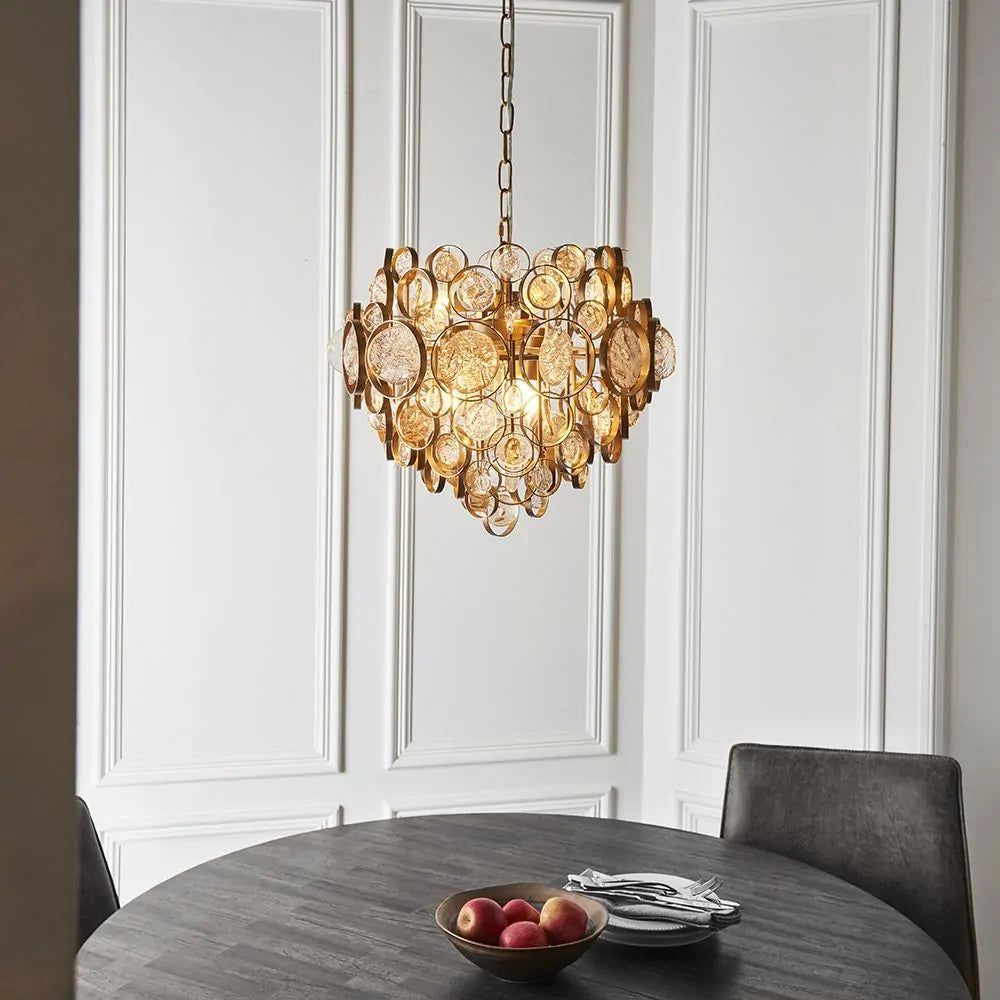 Costa Centre Ceiling Light Sphere Frame - Antique Bronze & Clear Finish IP20