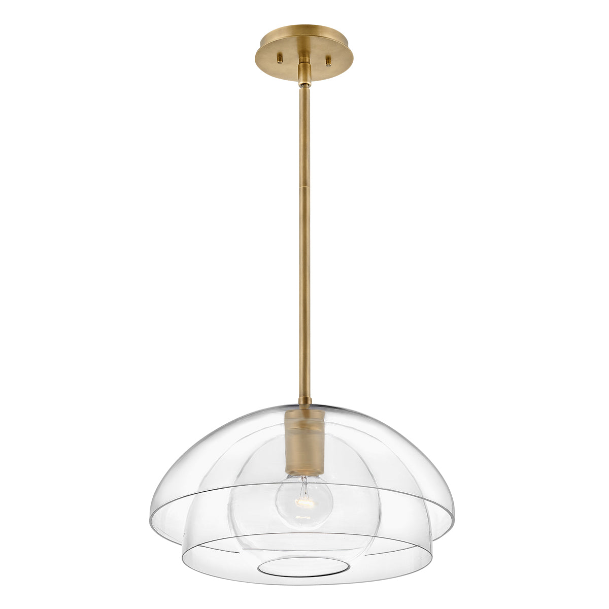 Lotus 1 Light Pendant / Semi-flush – Brass