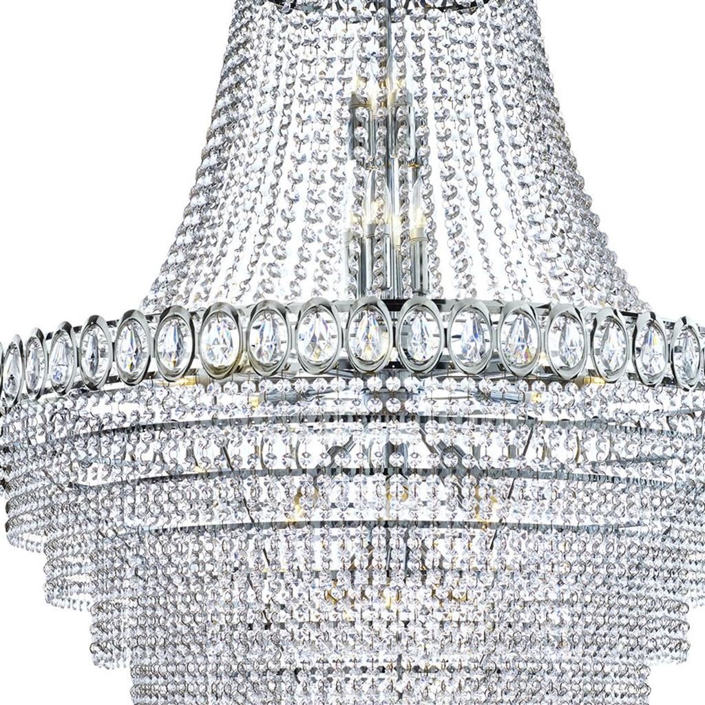 Louis Phillipe 28Lt Tiered Crystal Ceiling Light - Clear Crystal Finish