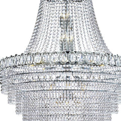 Louis Phillipe 28Lt Tiered Crystal Ceiling Light - Clear Crystal Finish