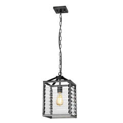 Louvre 1 Light Pendant - Painted Gunmetal