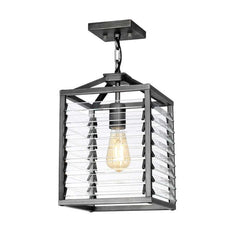 Louvre 1 Light Pendant - Painted Gunmetal