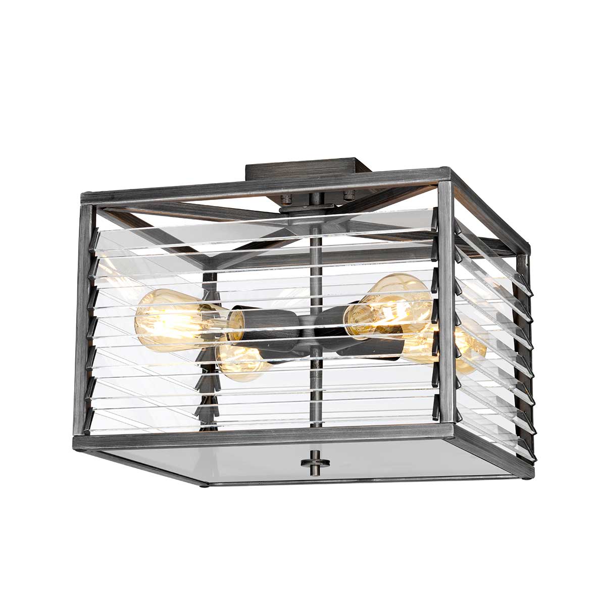 Louvre 4 Light Flush - Painted Gunmetal E27