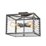 Louvre 4 Light Flush - Painted Gunmetal E27