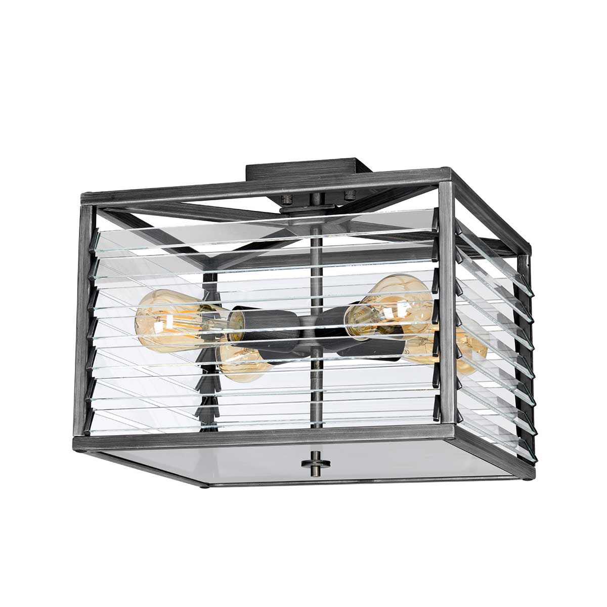 Louvre 4 Light Flush - Painted Gunmetal E27