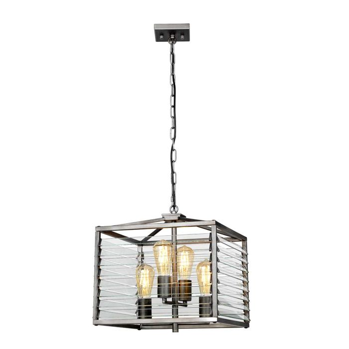 Louvre 4/6 Light Pendant - Painted Gunmetal