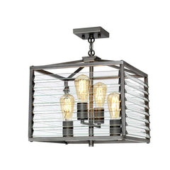 Louvre 4/6 Light Pendant - Painted Gunmetal