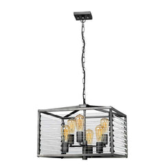 Louvre 4/6 Light Pendant - Painted Gunmetal