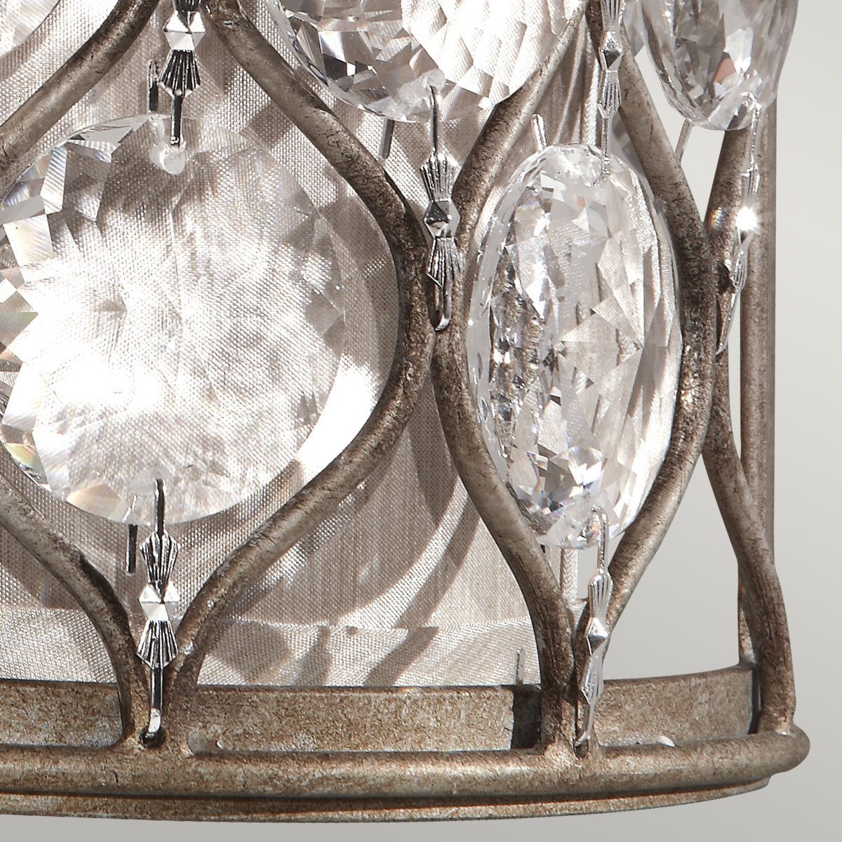 Lucia 1Lt Wall Light - Burnished Silver Finish