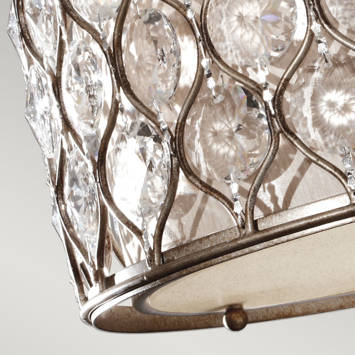 Lucia 3Lt Semi Flush Light - Burnished Silver Finish