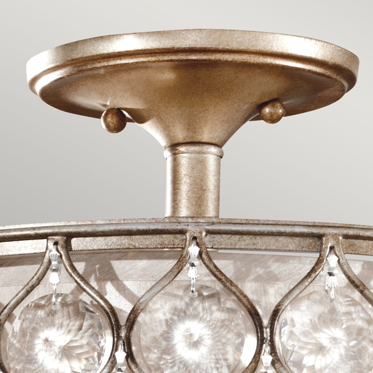 Lucia 3Lt Semi Flush Light - Burnished Silver Finish