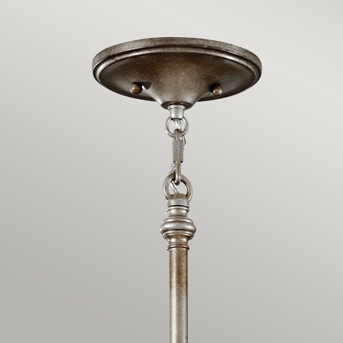 Lucia 6Lt Hanging Shade Ceiling Light - Burnished Silver Finish
