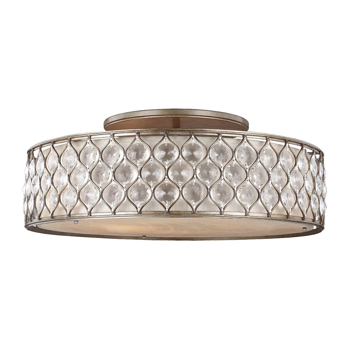 Lucia 6Lt Semi Flush Light - Burnished Silver Finish