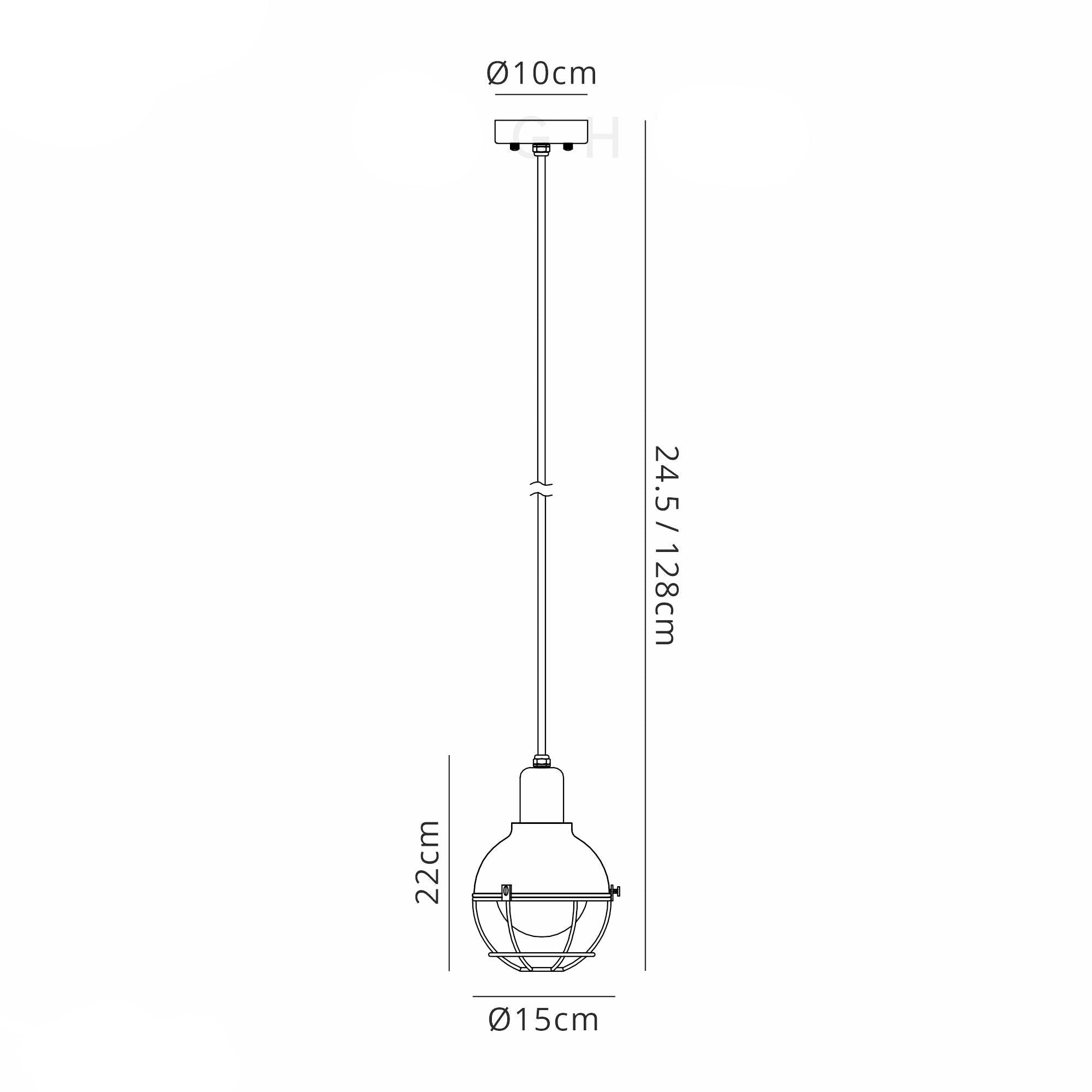 Lugo Outdoor Pendant - Sand Black & Antique Brass Finish IP65