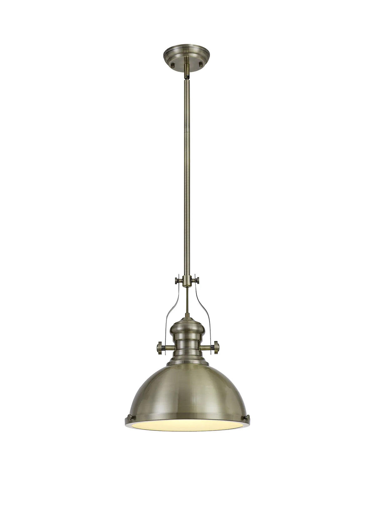 Lumi Multi Height Pendant, Antique Brass/Frosted Glass