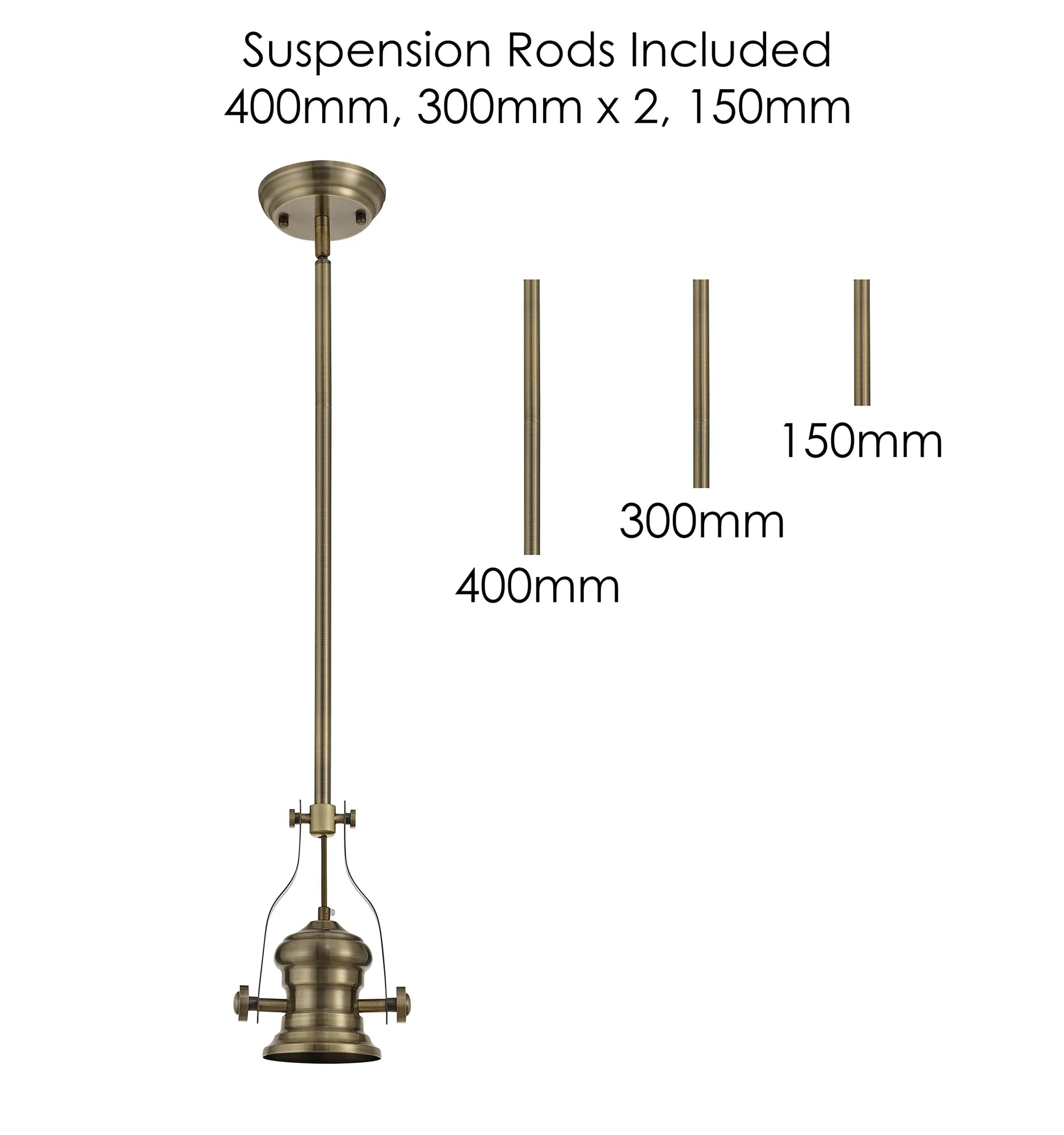 Savannah Dome Pendant - Antique Brass & Clear Glass