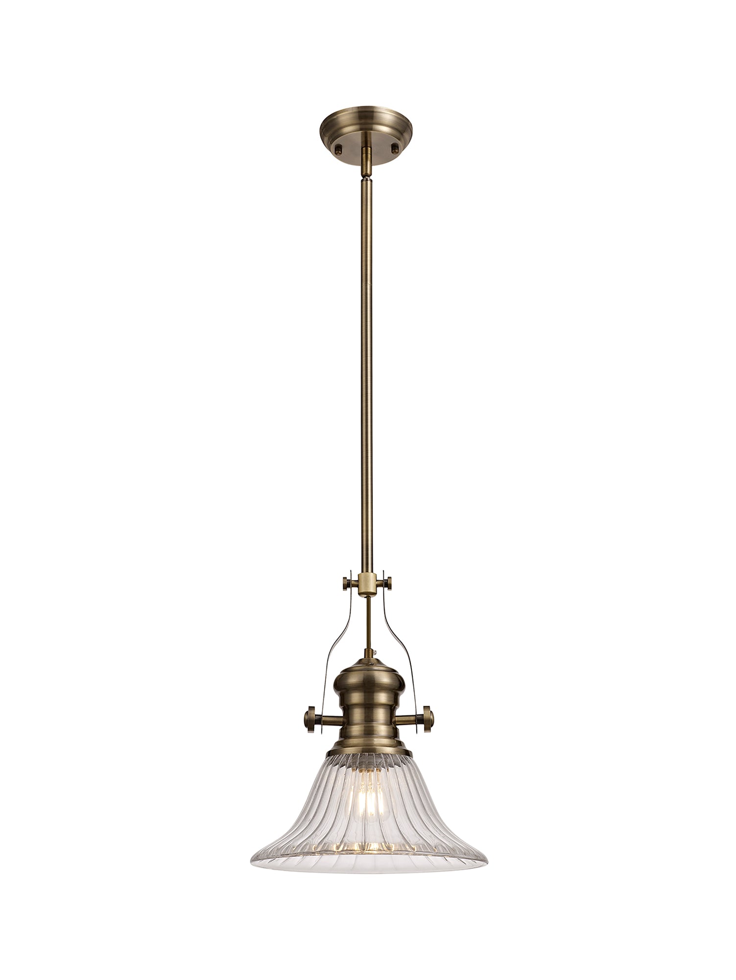 Savannah Pendant Light- Antique Brass with Various Glass Shades