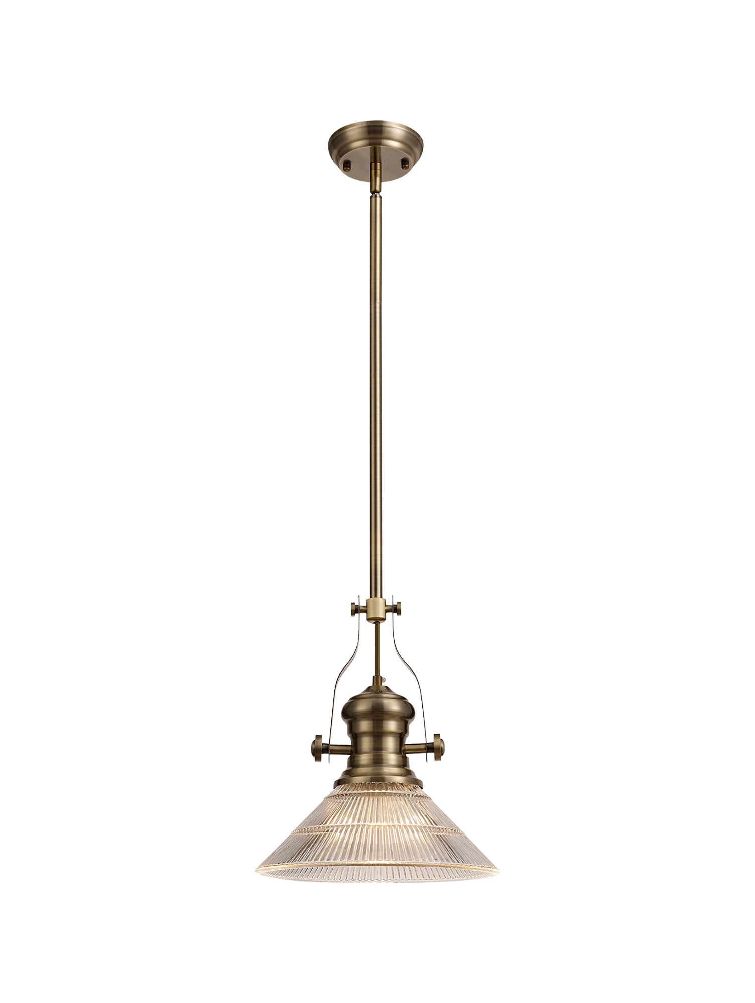 Savannah Pendant Light- Antique Brass with Various Glass Shades