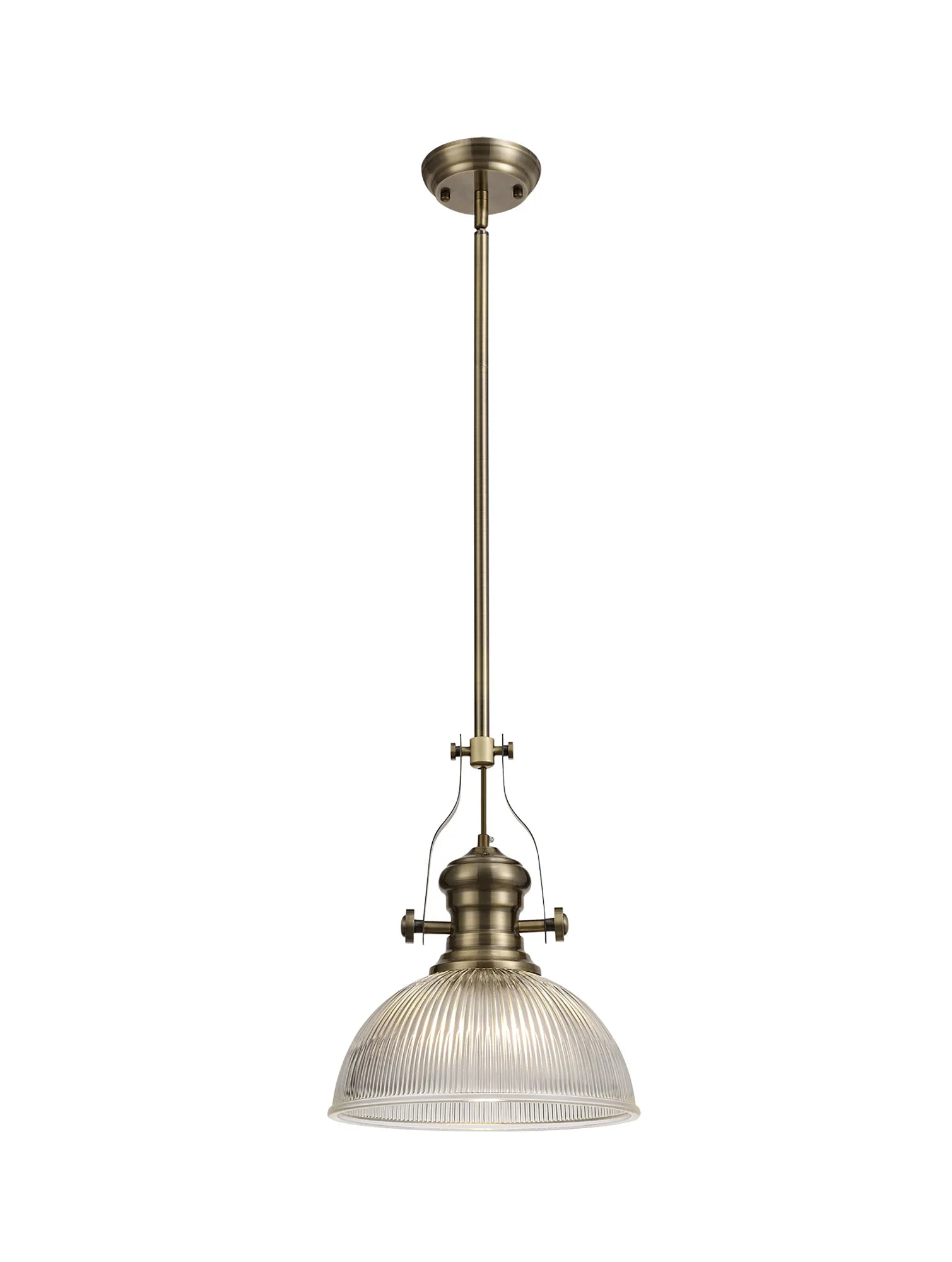 Savannah Dome Pendant - Antique Brass & Clear Glass