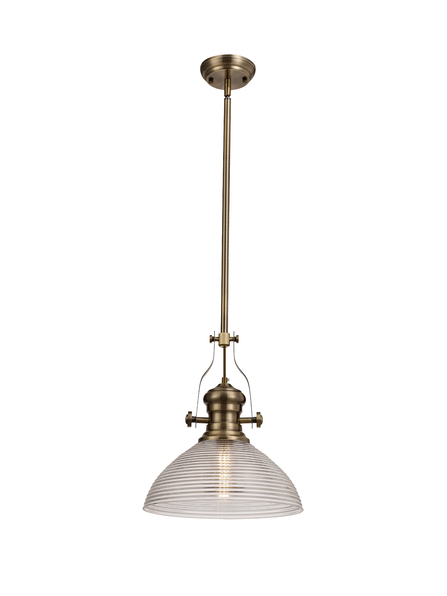 Savannah Pendant Light- Antique Brass with Various Glass Shades