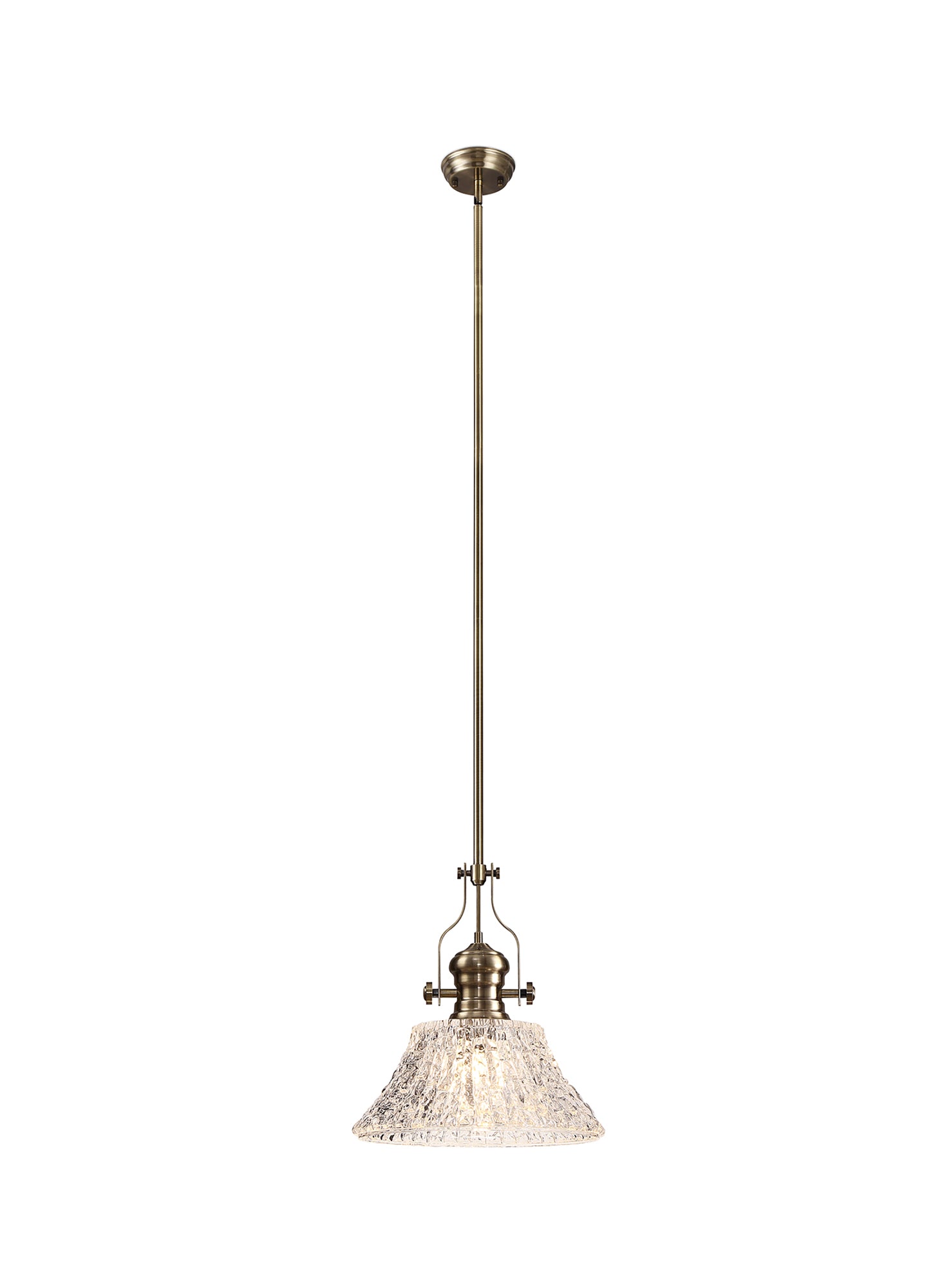 Savannah Pendant Light- Antique Brass with Various Glass Shades