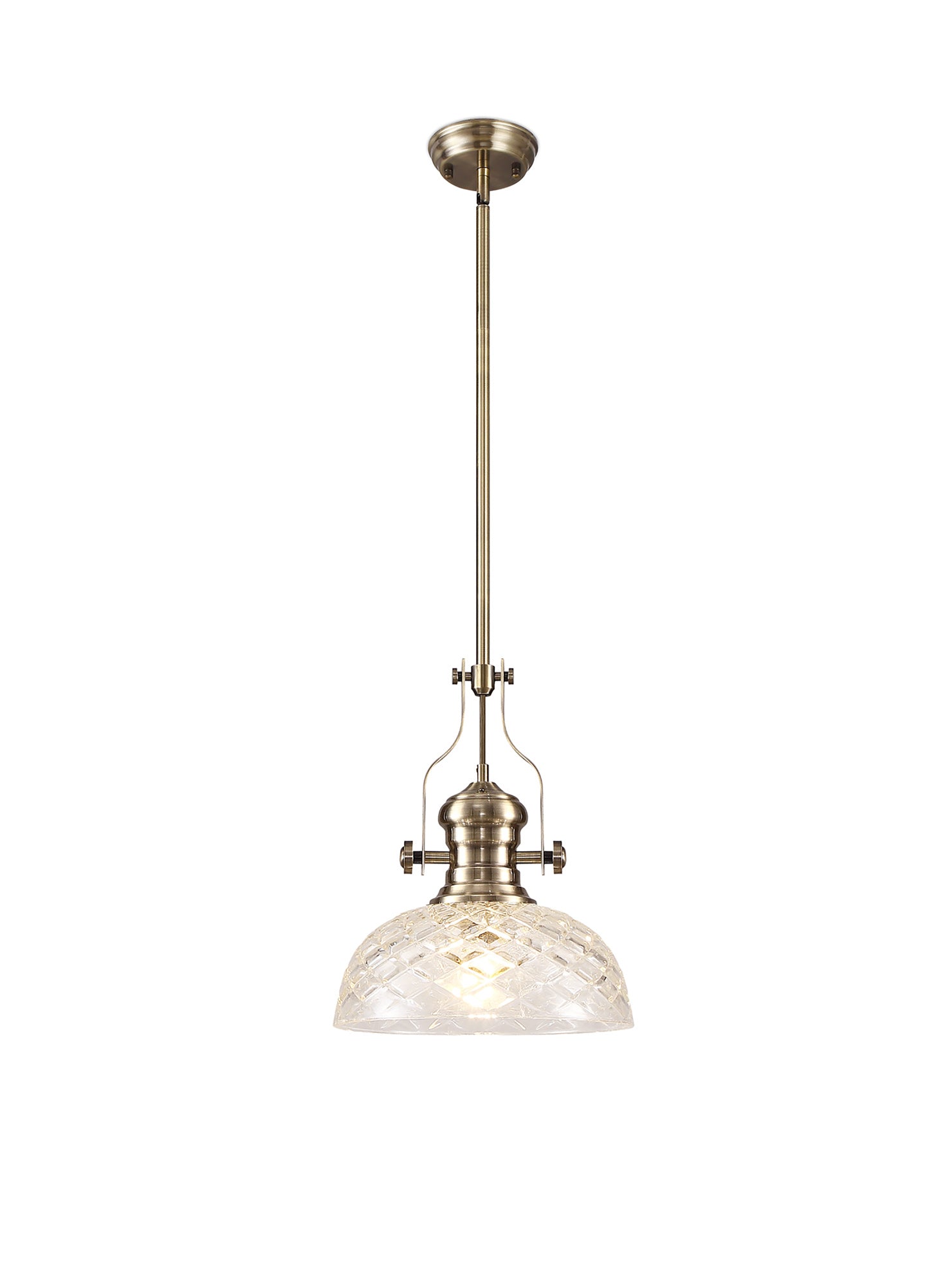 Savannah Pendant Light- Antique Brass with Various Glass Shades
