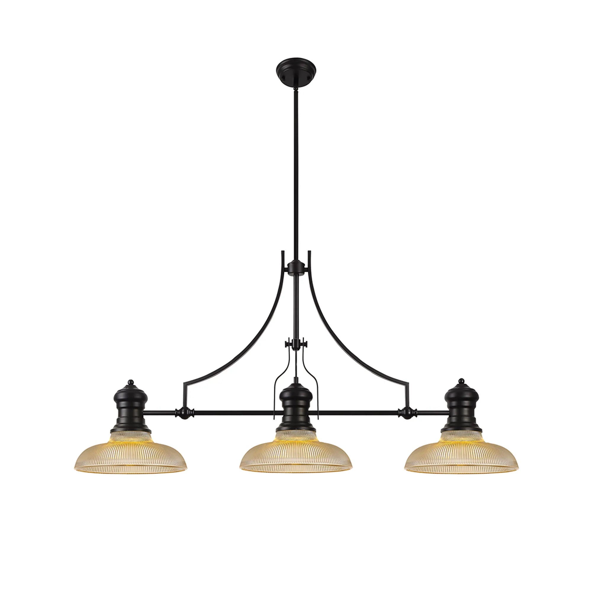 Savannah Linear Pendant, 3 x E27, Matt Black- Finish