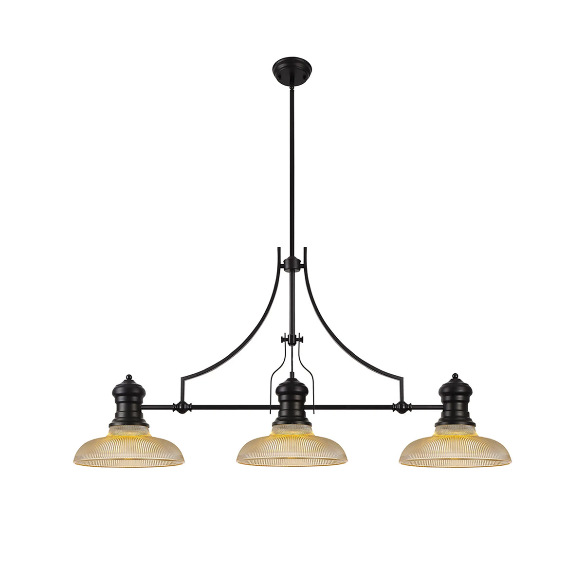Savannah Linear Pendant, 3 x E27, Matt Black- Finish