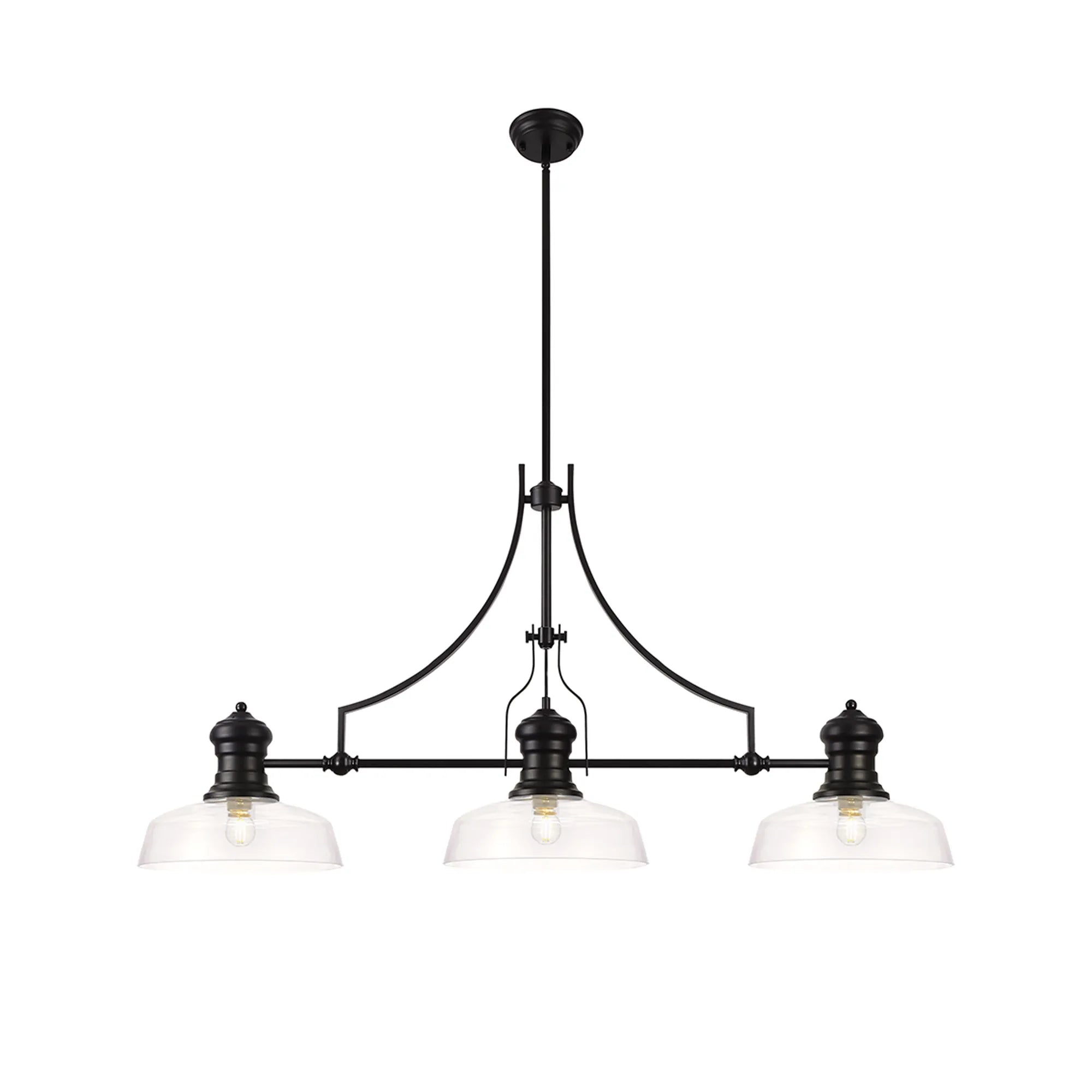 Savannah Linear Pendant, 3 x E27, Matt Black- Finish