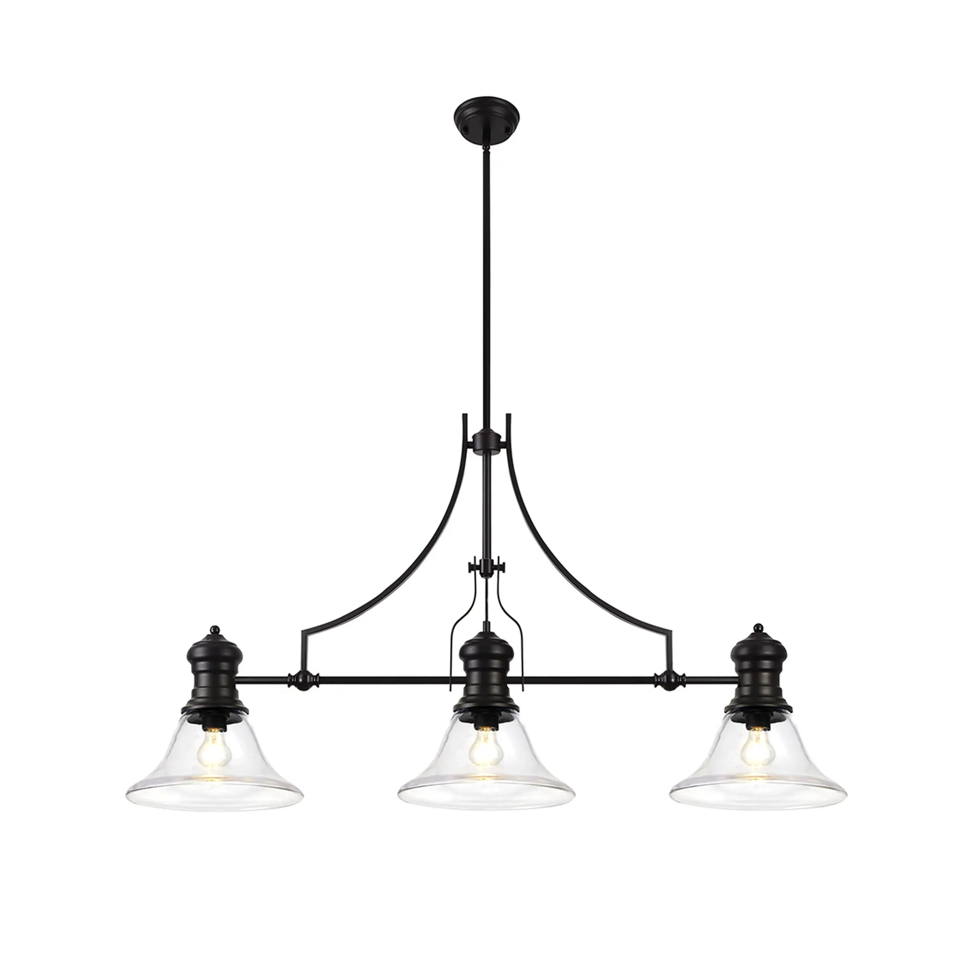 Savannah Linear Pendant, 3 x E27, Matt Black- Finish