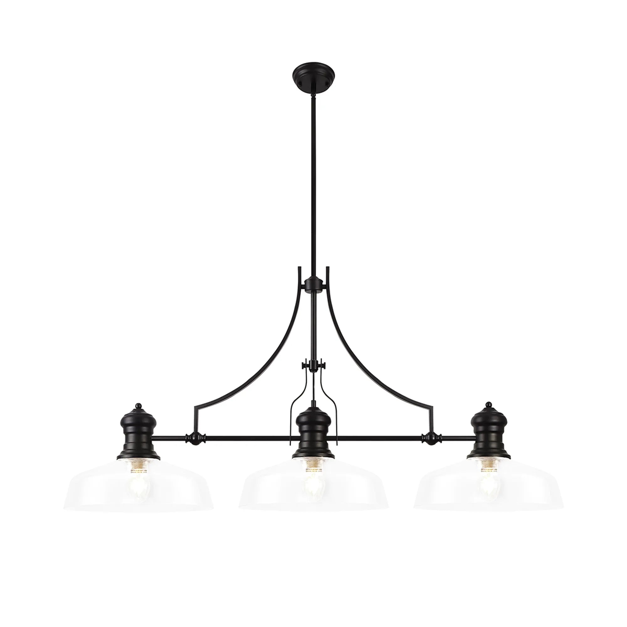 Savannah Linear Pendant, 3 x E27, Matt Black- Finish