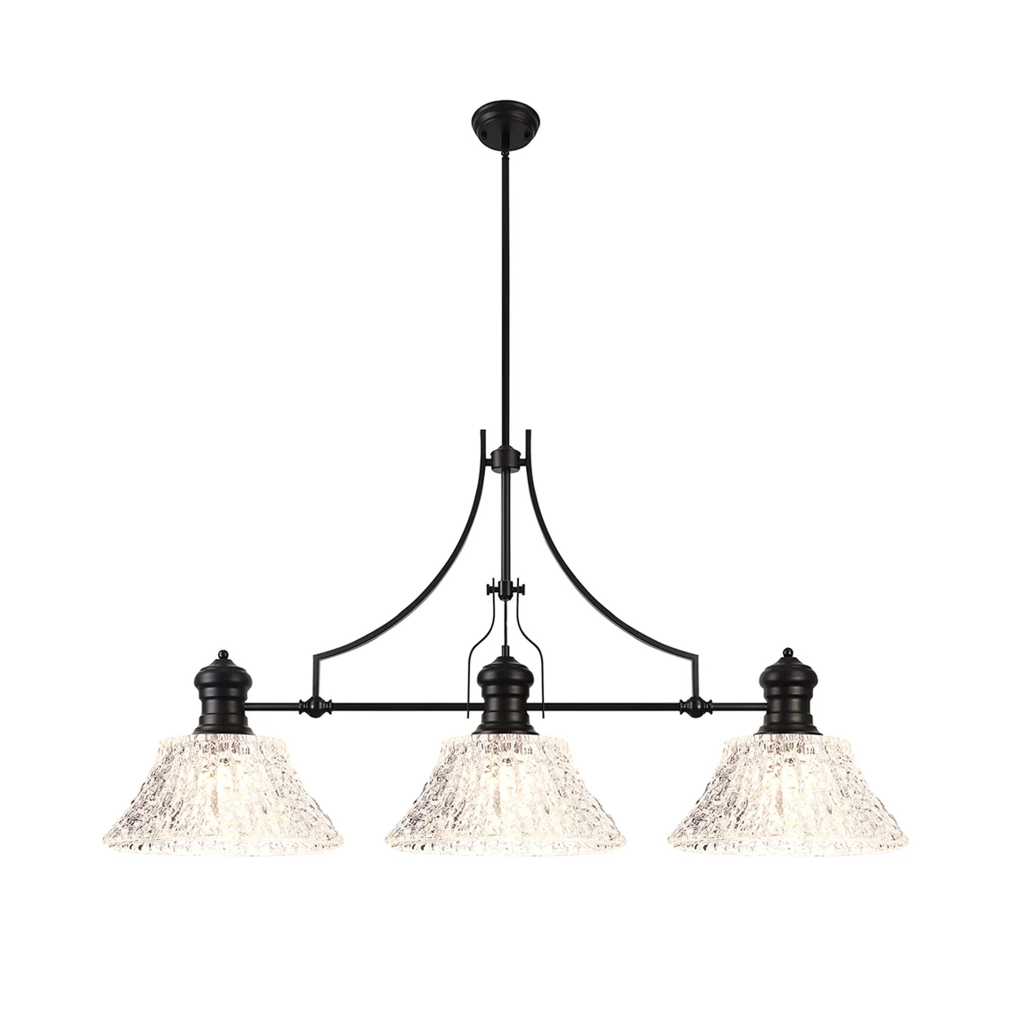 Savannah Linear Pendant, 3 x E27, Matt Black- Finish