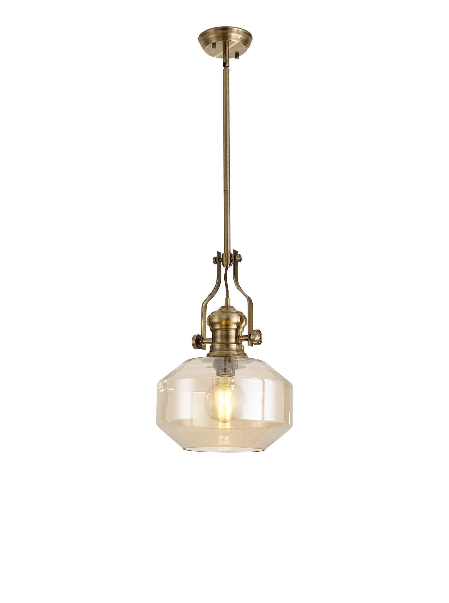 Savannah Pendant Light- Antique Brass with Various Glass Shades