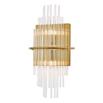 Lukas 2 Light Wall Light Polished Chrome Glass, Antique Gold Glass