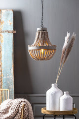 Copper Small Pendant Ceiling Light - Old White Finish