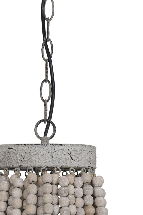 Copper Small Pendant Ceiling Light - Old White Finish