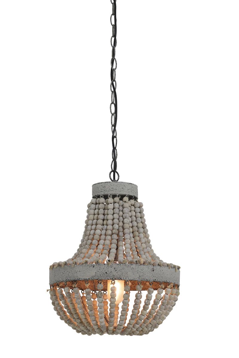 Copper Small Pendant Ceiling Light - Old White Finish