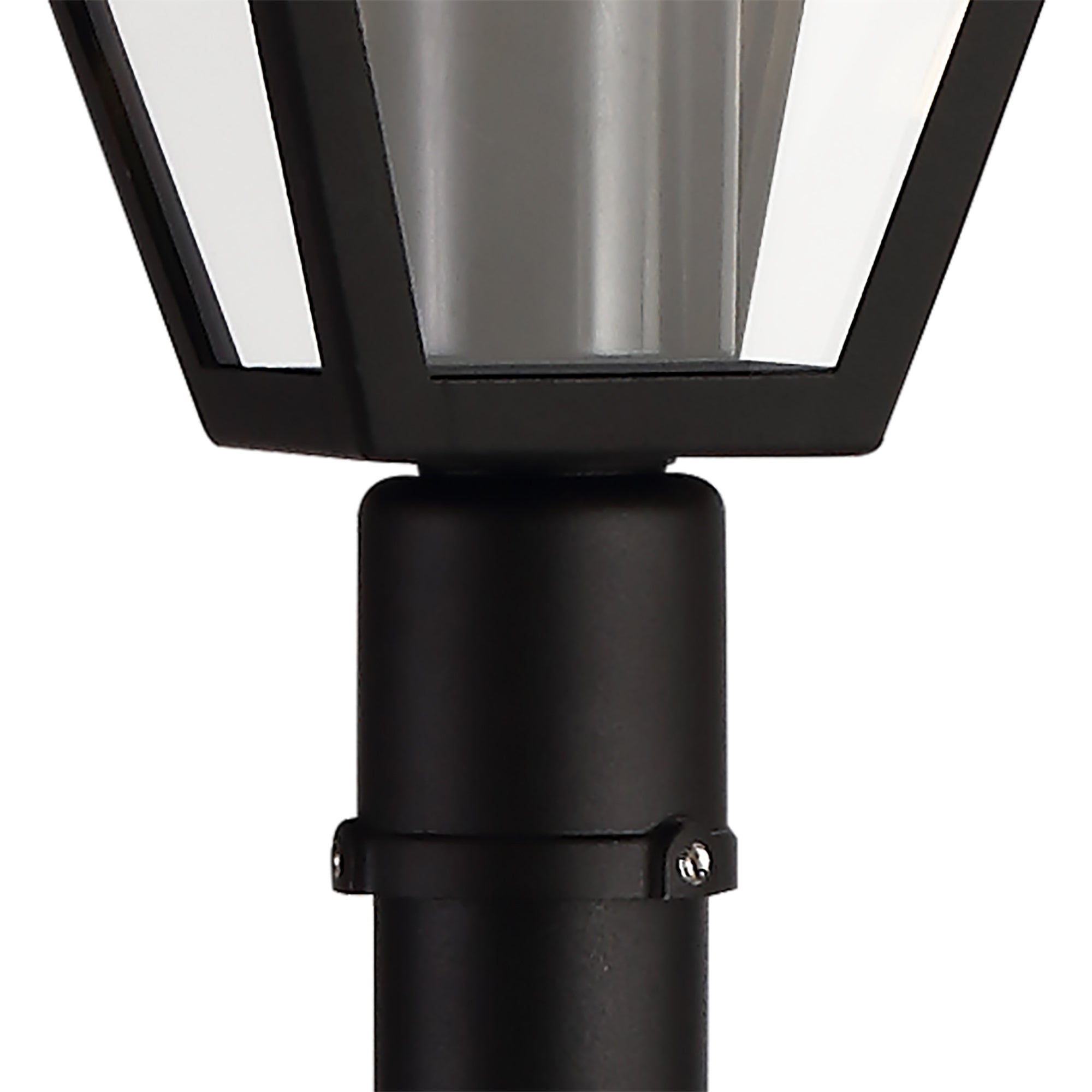 Luqi Tall Post, 1 x E27, IP44, Black/Clear Glass