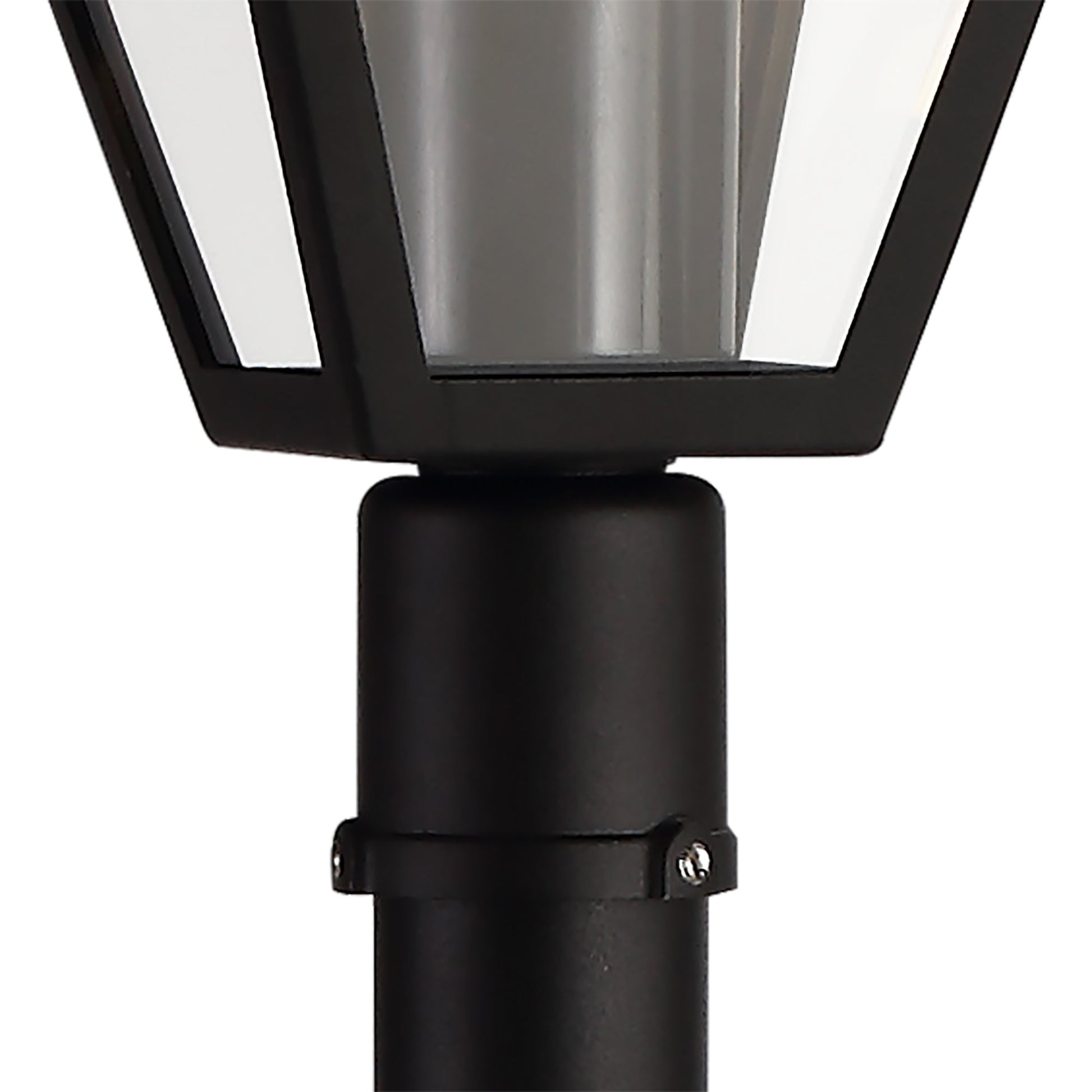 Luqi Tall Post, 1 x E27, IP44, Black/Clear Glass