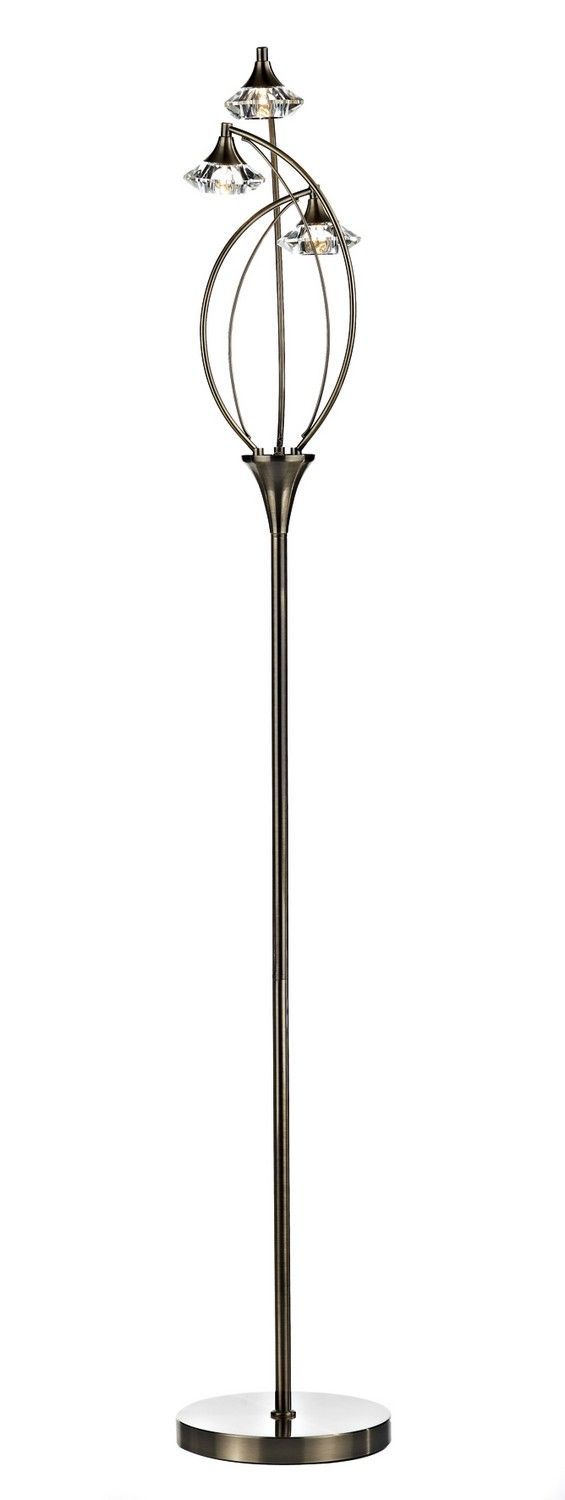Dar Luther 3 Light Floor Lamp Crystal - Various Finishes - Cusack Lighting