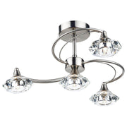 Dar Luther 4 Light Semi Flush Satin Chrome Crystal - Cusack Lighting